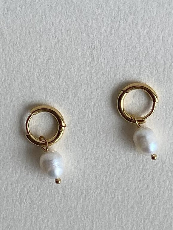 Pearls on Hoops Gold